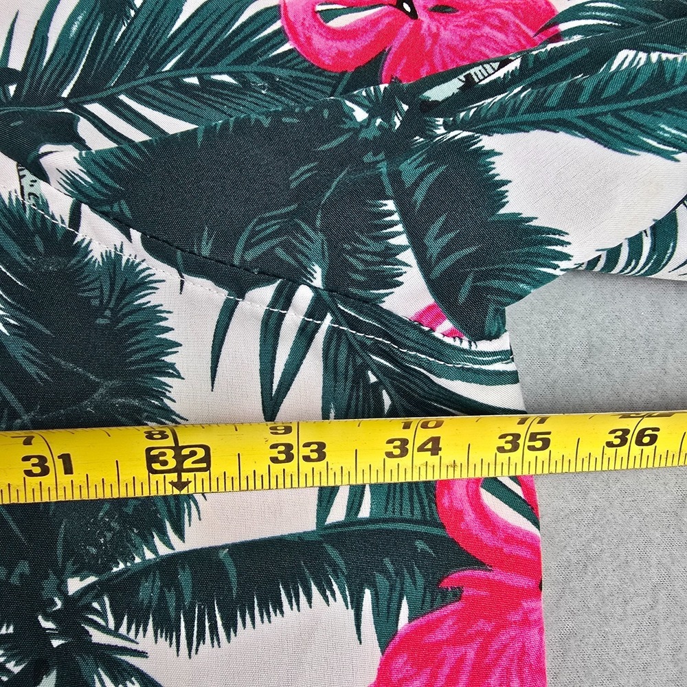 Men 2 Piece Tropical Flamingo Hawaiian Shirt & Shorts 6XL Resort Camp Vacation - Picture 4 of 13